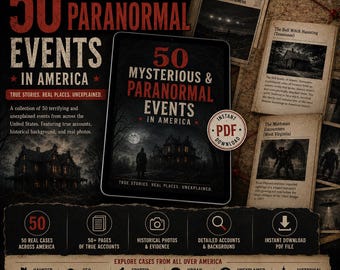 50 casos paranormales en Estados Unidos, lugares embrujados, avistamientos de ovnis, encuentros con críptidos, misterios inexplicables, historias reales (PDF, libro electrónico sobre lo paranormal)