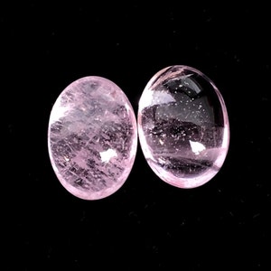 Pink Morganite Oval Cabochon Pair: 15.75 Carat Gemstones