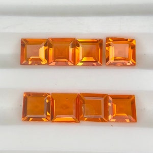 1.65 Carat Square Mexican Fire Opal: 4x4mm Faceted Loose Gemstone