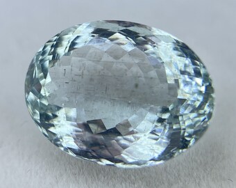 7.20 Carat Natural Aquamarine Gemstone: Oval Faceted Blue Stone (14.50x10.80mm)