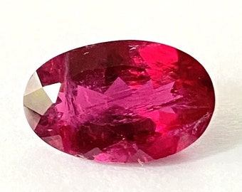 Rubellite Tourmaline Gemstone, 3.52 Carat Oval Faceted Stone
