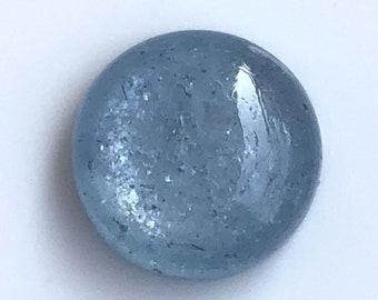 10x10mm 100% Natural Moss Aquamarine 3.60carat Round Cabochon Blue Color Good Quality loose Gemstone Making For Jewelry At Affordable price.