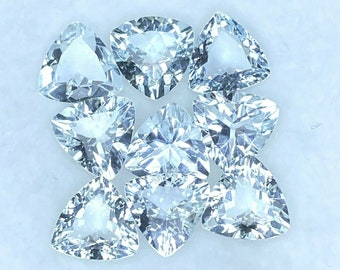 Aquamarine Gemstone: 8x8mm Trillion Faceted Loose Stone