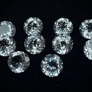 Natural White Topaz Round Cut Natural Topaz 100% clean 4x4mm To 17x17mm 11x11mm 5x5mm 6x6mm 7x7mm 8x8mm 9x9mm 10x10mm 15x15mm Brilliant Cut