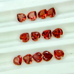 7.30 Carat Natural Red Garnet Heart Gemstone: 3x3mm Faceted Jewelry Making
