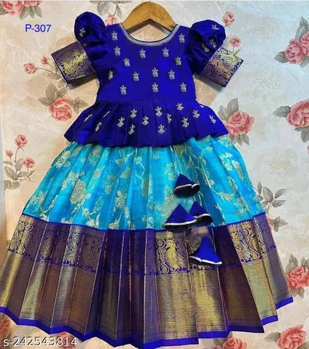 Onam Special Kid's South Indian Pattu Pavadai, Indian Ethnic Wear for ...