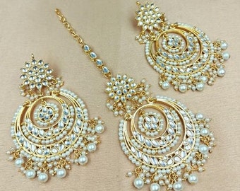 Details about   Goldtone Traditional Maang Tikka Earring Set Wedding Jewelry IMSM-BSE231-PAR 