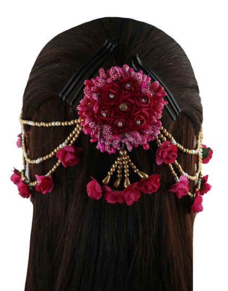 Indian Hair Accessories Gajra Artificial Flower Jewelry Etsy