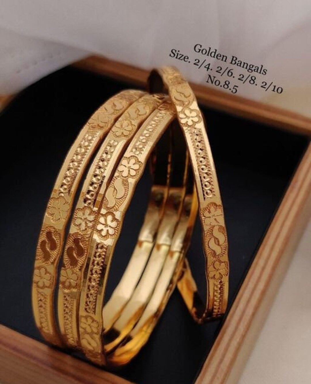 Girlish gold bangles best sale design