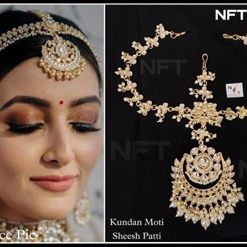 Kundan bridal set with matha patti Clearance