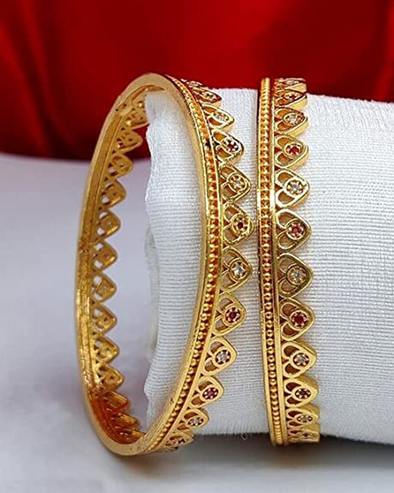 Matte Gold Bangles/indian Bangles/ Bangles Set of 6 /bangle Etsy