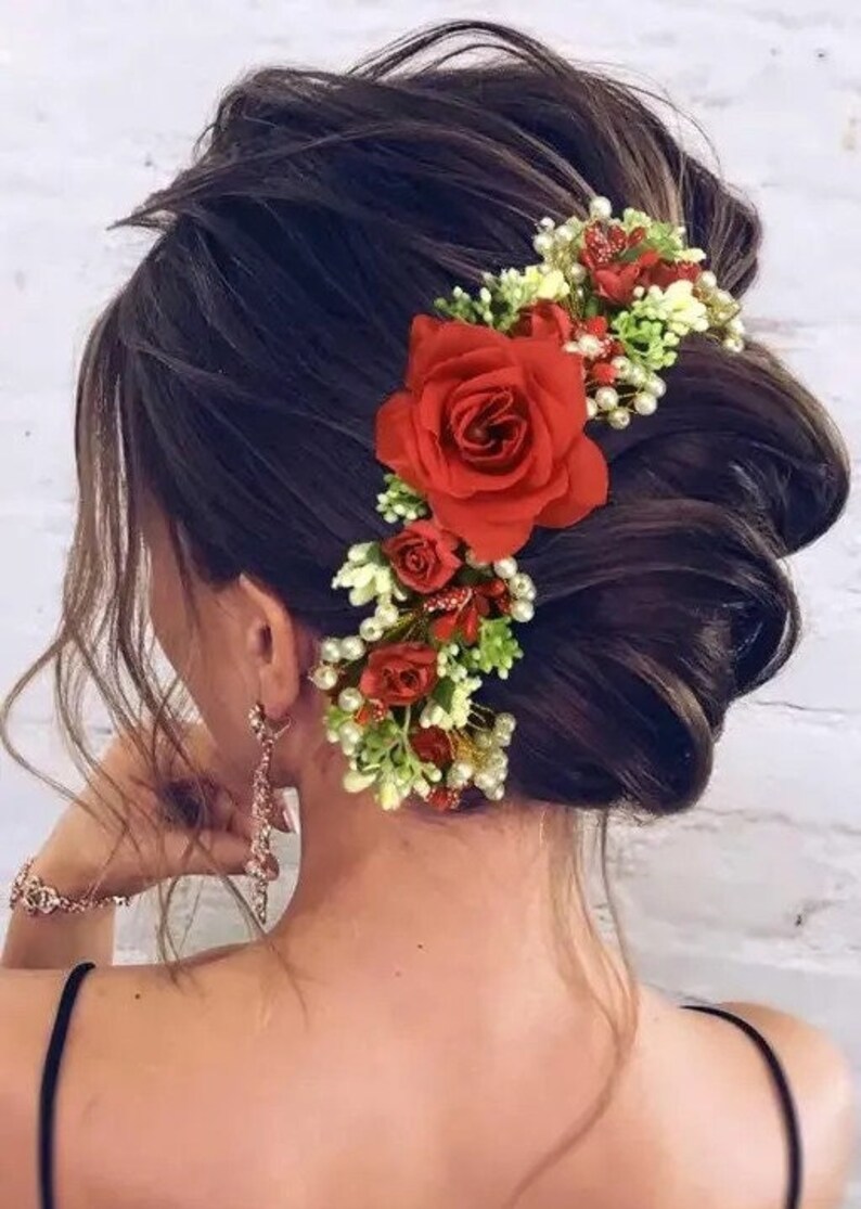 Traditional Indian Hair Accessories Gajra Artificial Flower Etsy