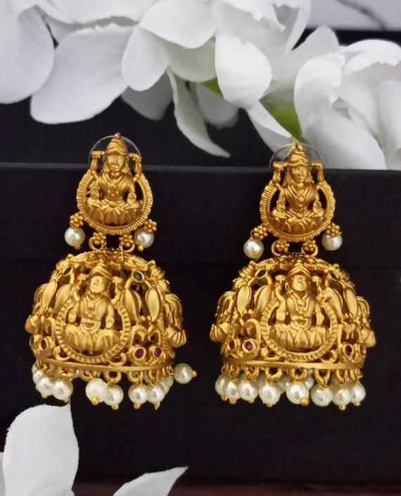 Traditional South Indian Bridal Wedding Wear Earrings Pair of | Etsy