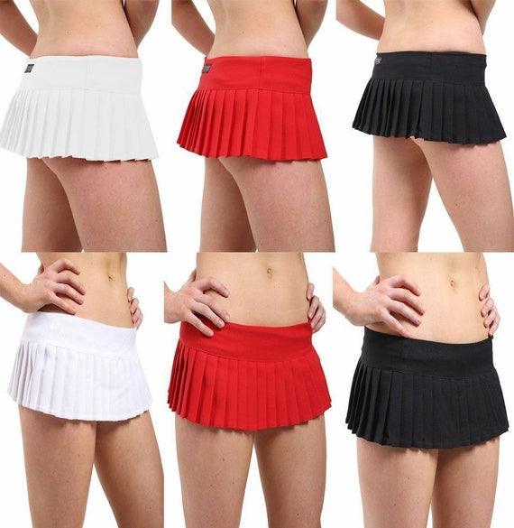 Womens Plain Micro Mini Pleated Skirt 7 Inches Ladies Fancy Etsy