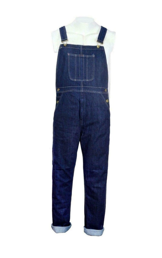 Mens Denim Jeans Dungarees Adults Bib 