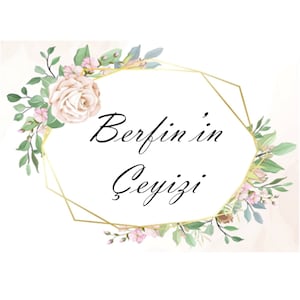 Çeyiz Aufkleber DIN A4 30 x 21 cm | Damat und Gelin Bohca 2