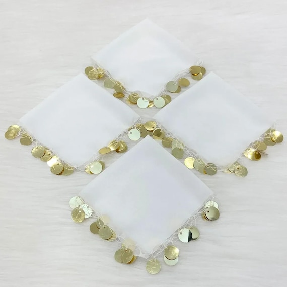 10x Halay Mendili 30x30cm - Türkische Tanztücher Schwarz Gold Hochzeit