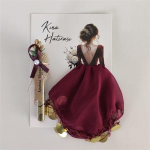 Kina Hatirasi Set Elegantes Henna Nacht Andenken, Deko-Reagenzglas & Karte Mendili Tanztücher Dügün Hochzeit Verlobung