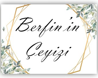 Adhesivo Çeyiz DIN A4 30 x 21 cm | Damat y Gelin Bohca 1