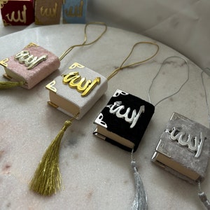 5x Mini Quran with gold-colored plexiglass "Allah" | Keepsake | Circumcision | Engagement gift 5 × 5.5 cm