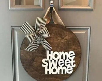Deurbordje met opschrift: Home Sweet Home| Welkomstbord deurkrans| Decoratie 2