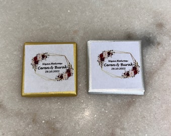 Chocolat en or ou argent pour vos fiançailles cadeau de mariage Nikah Nisan ou Kiz isteme