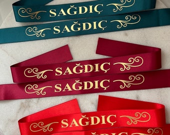Best man Sağdıç ribbon for sleeves red, turquoise and bordeaux