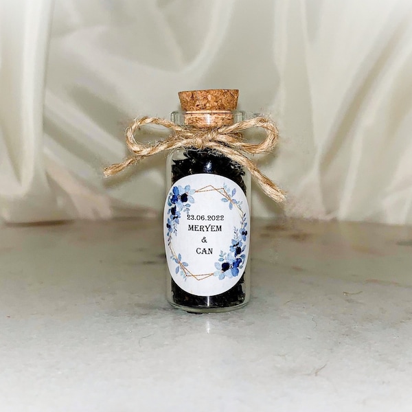 Black tea in 10ml glass Favors Wedding Engagement Babyshower