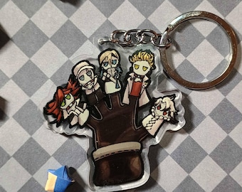 Trash Anime Glove dubbelzijdige sleutelhanger