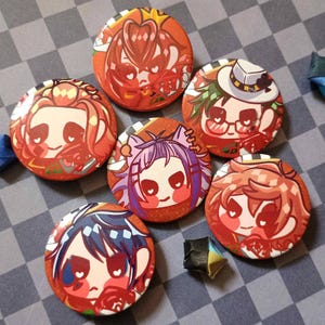 TWST Heartslabyul {Riddle, Trey, Ace, Deuce, Cater, Chenya} Bottoni da 32 mm