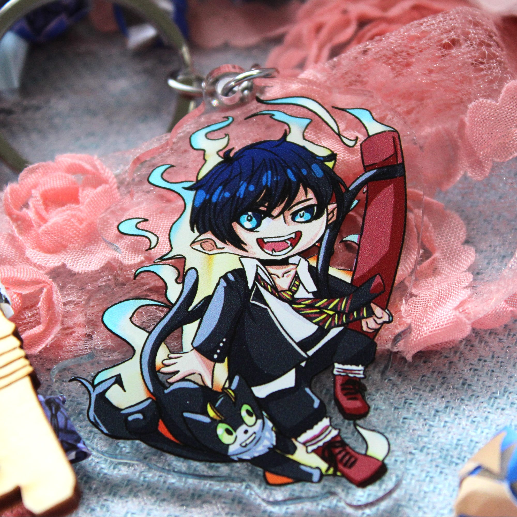 Blue exorcist keychain clearance