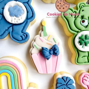 Birthday Cupcake cookie debosser cookie cutter, Birthday cupcake cookie stamp cookie cutter