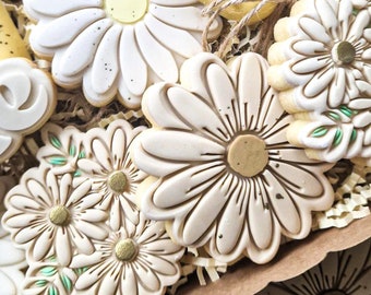 Daisy cookie stamp cookie cutter, Daisy cookie debosser cookie cutter