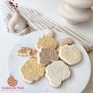 Flower bouquet set cookie debosser cookie cutter