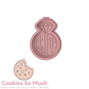 Bride Ring Cookie Debosser, Wedding Cookie stamp, cookie Cutter, bride wedding stamp