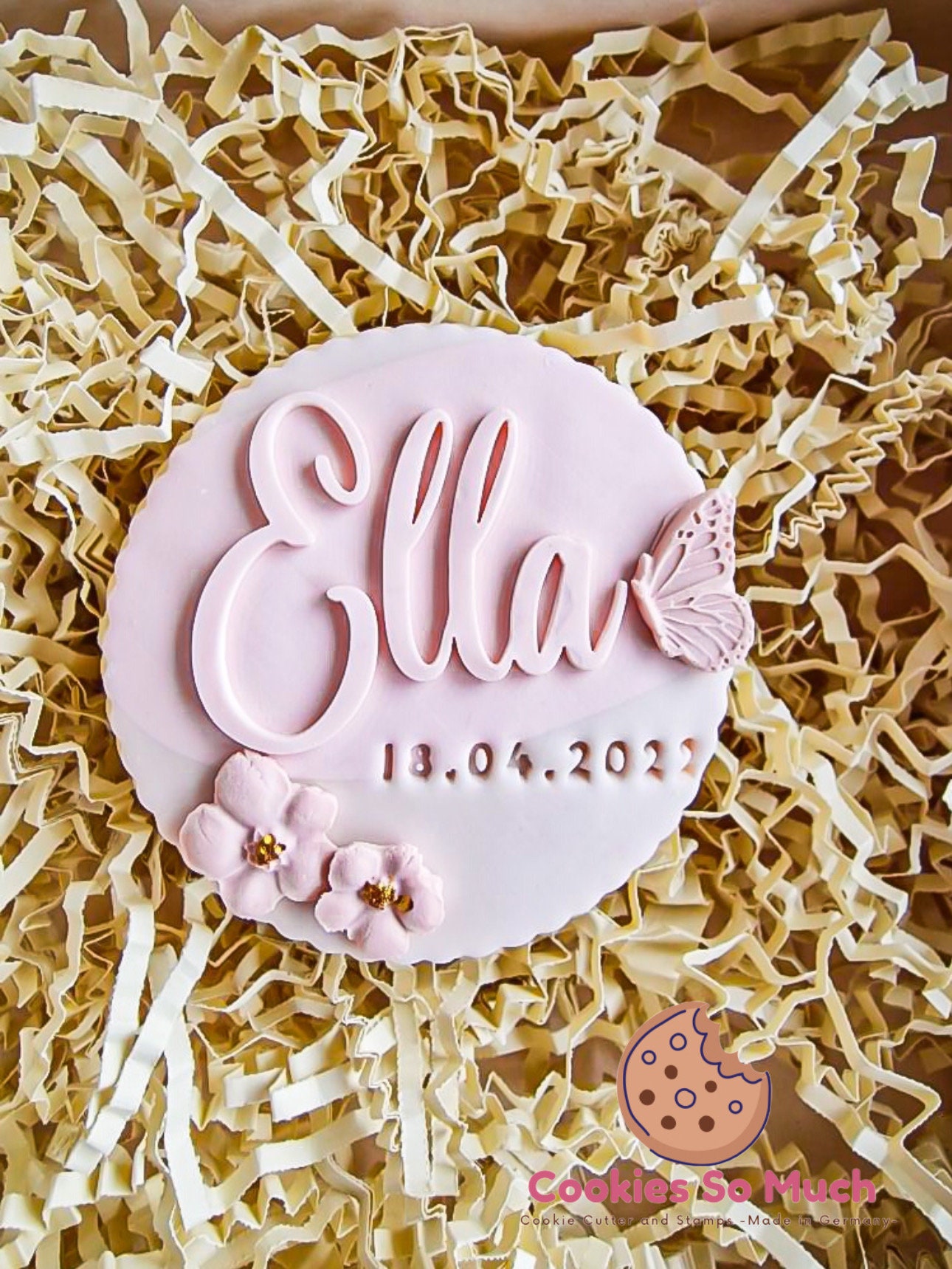 Name with Date personalized cookie debosser cookie stamp cookie cutter