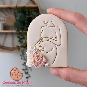 Pregnant woman cookie stamp cookie cutter, Pregnant cookie debosser cookie cutter