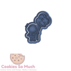Astronaut with balloon planets cookie stamp cookie cutter