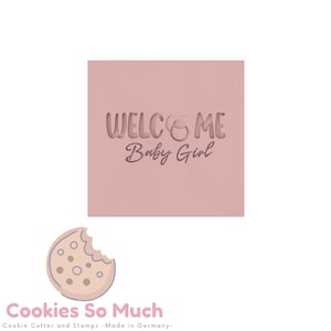 Welcome Baby Girl pacifier cookie debosser