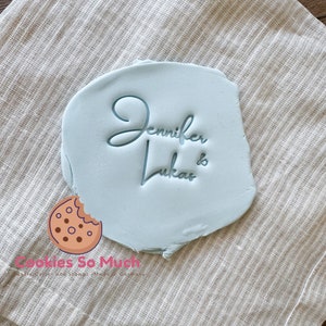 custom wedding name cookie stamp, engagement cookie stamp, personalized cookie stamp, custom cookie stamp