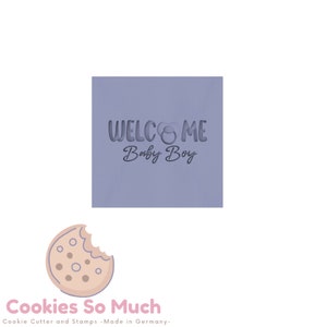 Welcome Baby Boy pacifier cookie debosser
