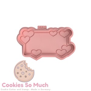 Frame with hearts, I love you, Valentine&#39;s Day Cookie Debosser & Cutter
