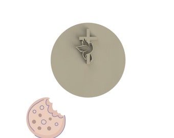 Cross with Dove, Communion Baptism, Cookie Stamp