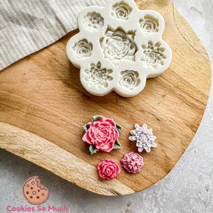 Flower mix silicone mold, rose silicone mold