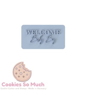 Welcome Baby Boy cookie stamp