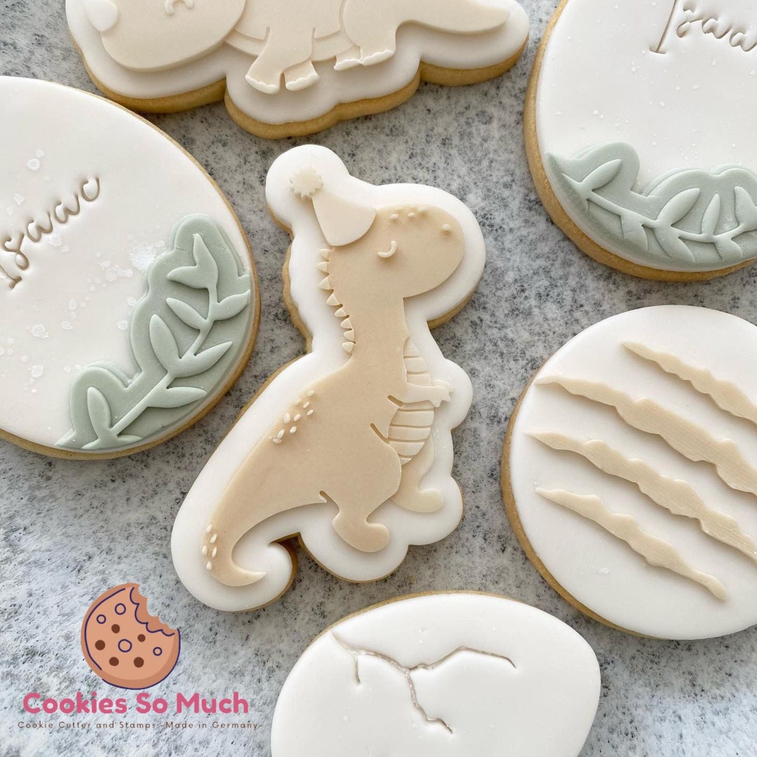 Party Dinosaur Cookie Debosser Cookie Cutter Party Dinosaur Etsy