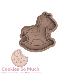 Baby Rocking Horse babyshower cookie Debosser & Cutter
