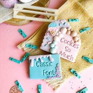 Conjunto de fuentes clásicas, sello de galletas del alfabeto, decoración de galletas, suministros para hornear, sello de fuente, alfabeto, sello de galletas, cortador de galletas