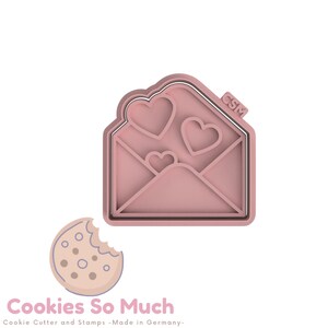 Carta de Amor, Te Amo, Sello y Cortador de Galletas del Día de San Valentín