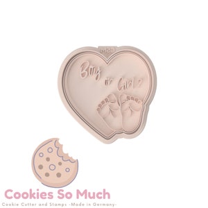 Heart with Baby Feet Boy or girl babyhower cookie Stamp & Cutter